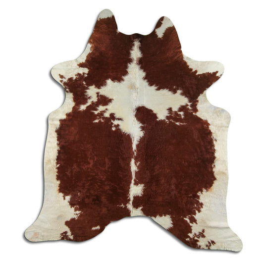 Brown & White Cowhide Rug XL