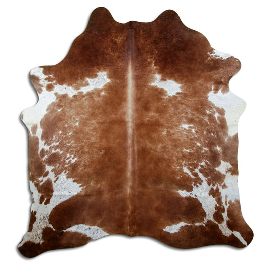 Brown & White Cowhide Rug L