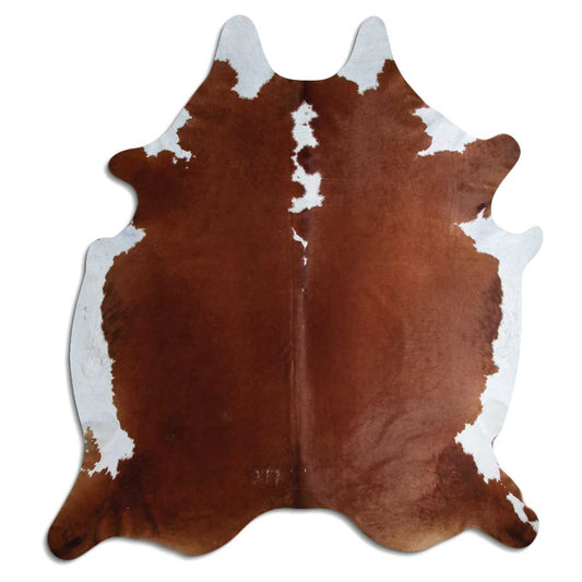 Brown & White Cowhide Rug XXXL