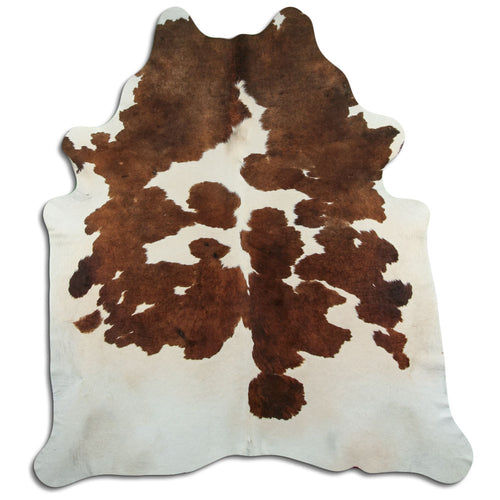 Brown & White Cowhide Rug XXL