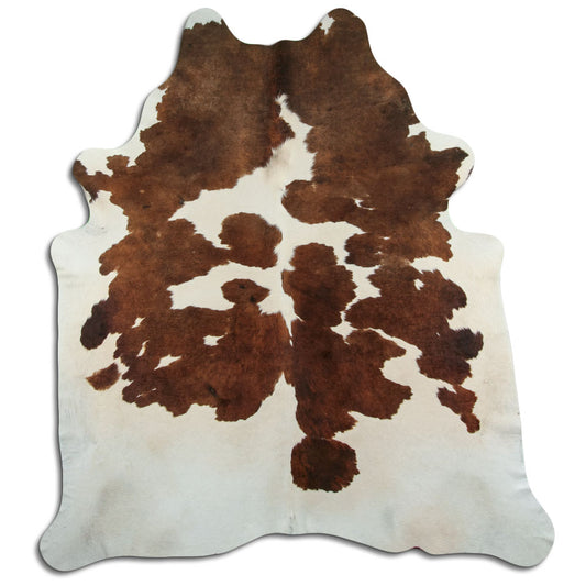 Brown & White Cowhide Rug XXL