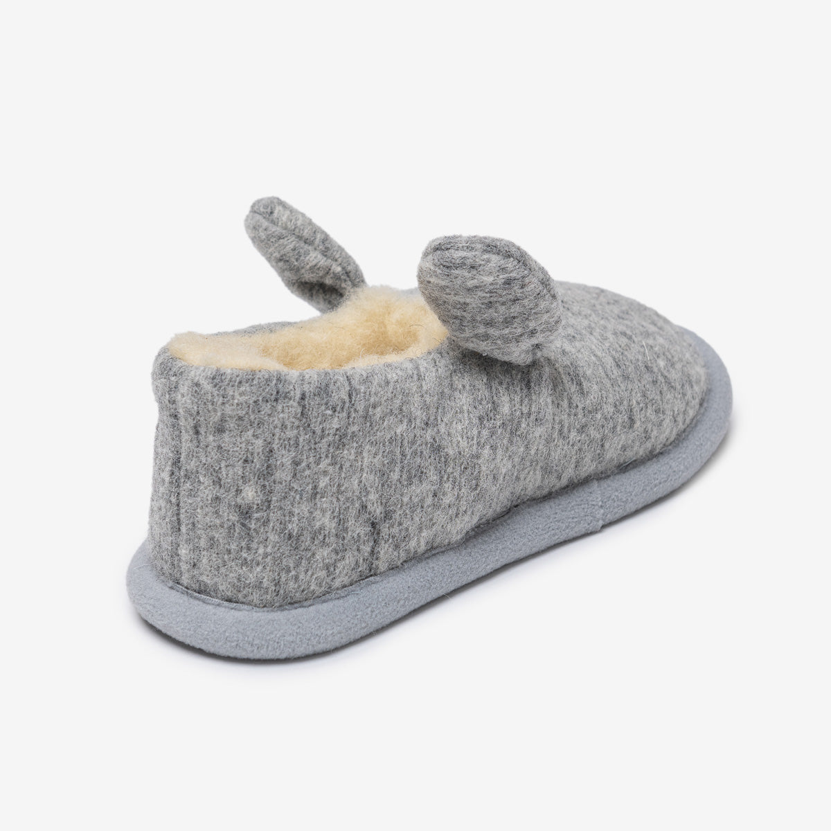 Mouse merino slipper from the back