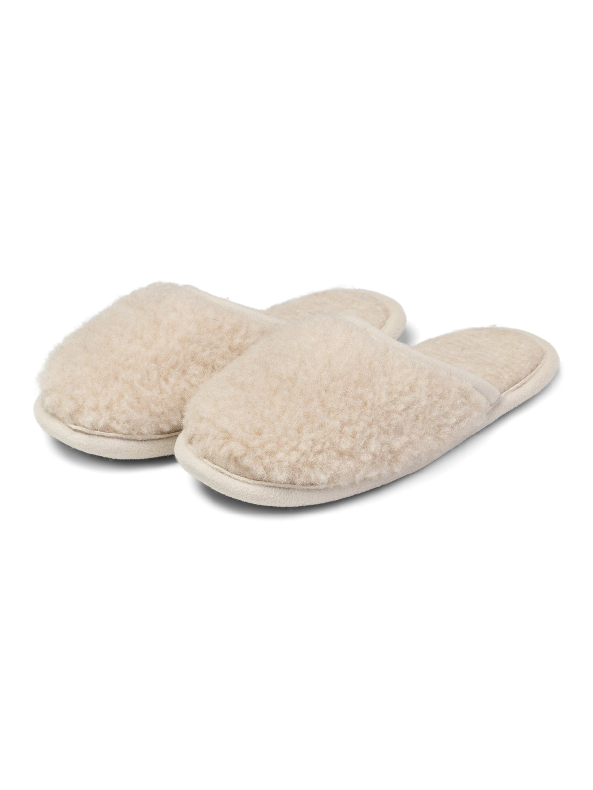 Merino slippers in beige, pair