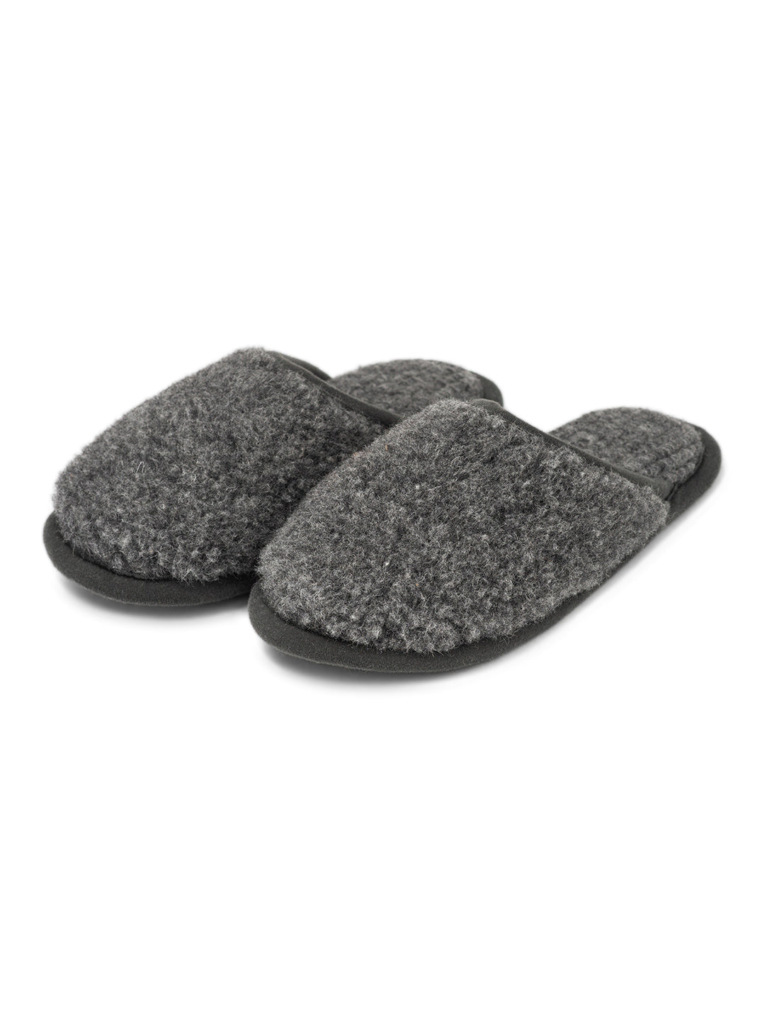 Merino slippers Granite, pair