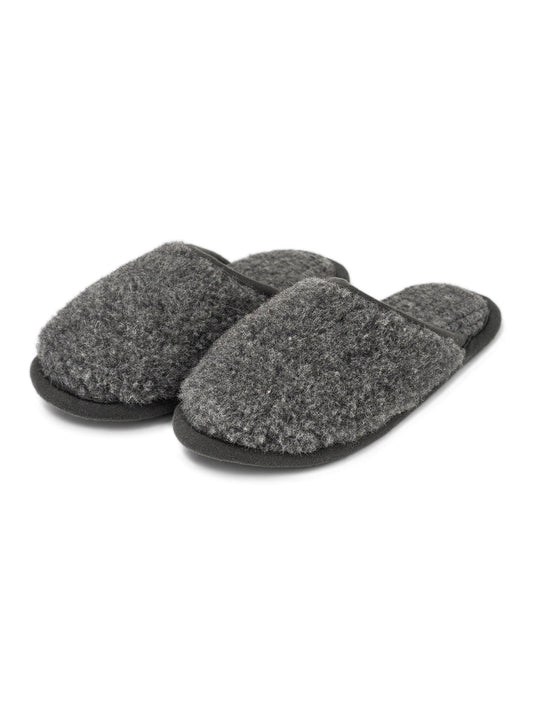 Merino slippers Granite, pair