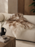 Icelandic mouflon sheepskin on a sofa