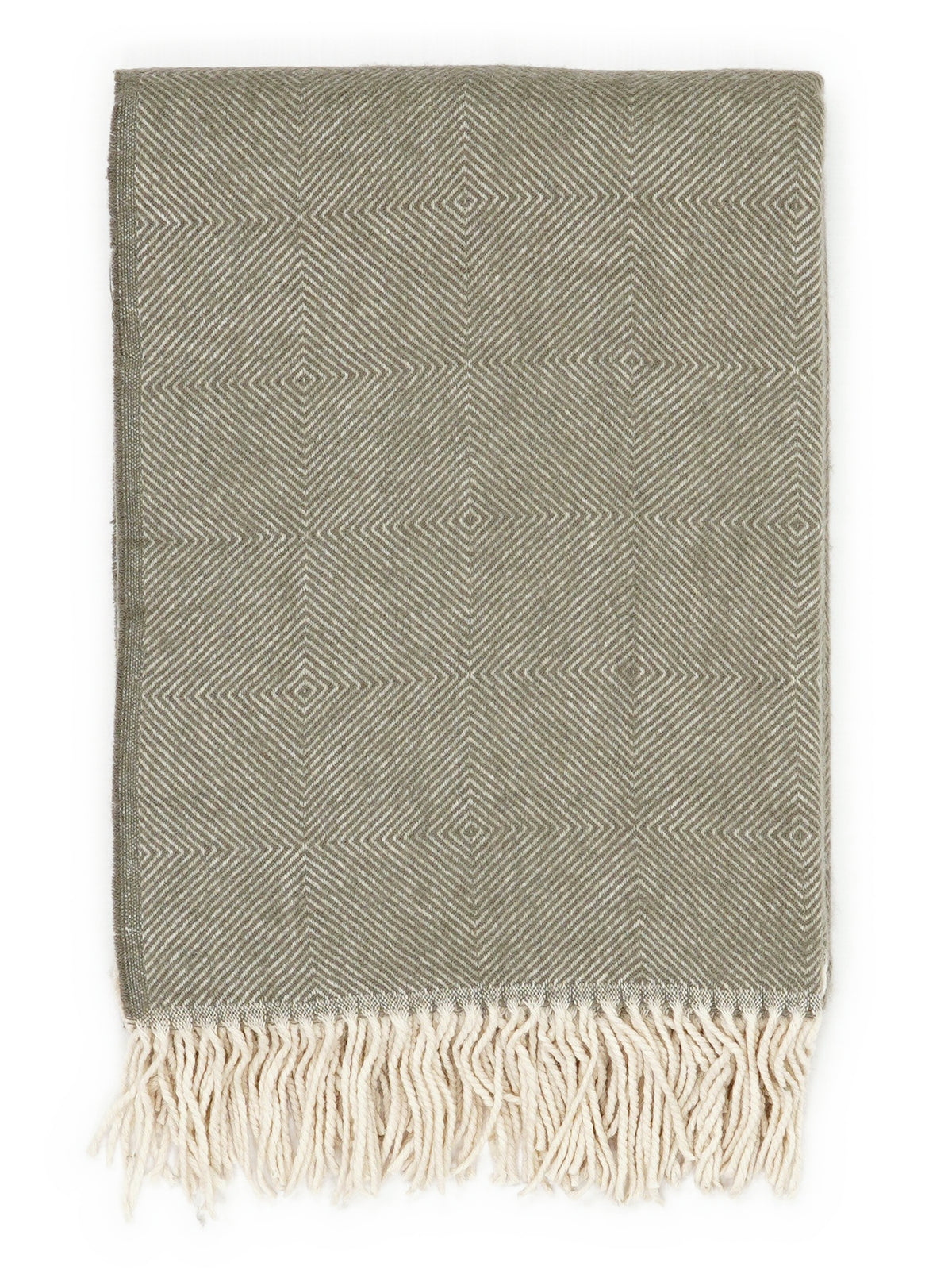 Throw “Rune” in Olive, folded