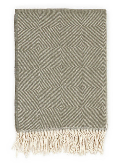 Throw “Rune” in Olive, folded