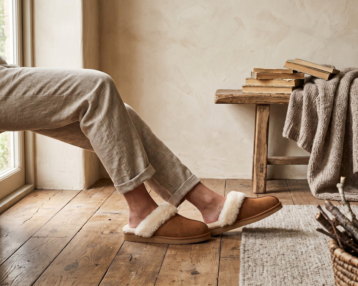 Sheepskin Slippers | Caramel