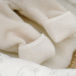 Merino Wool Baby Romper “Sheep”; Ecru