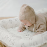 Merino Wool Baby Hat “Sheep” with Embroidery; Beige